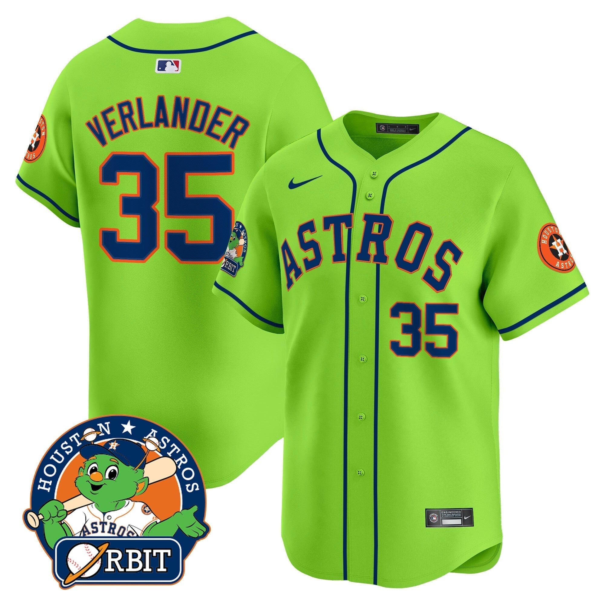Astros Orbit Patch Vapor Premier Limited Jersey V2 - All Stitched
