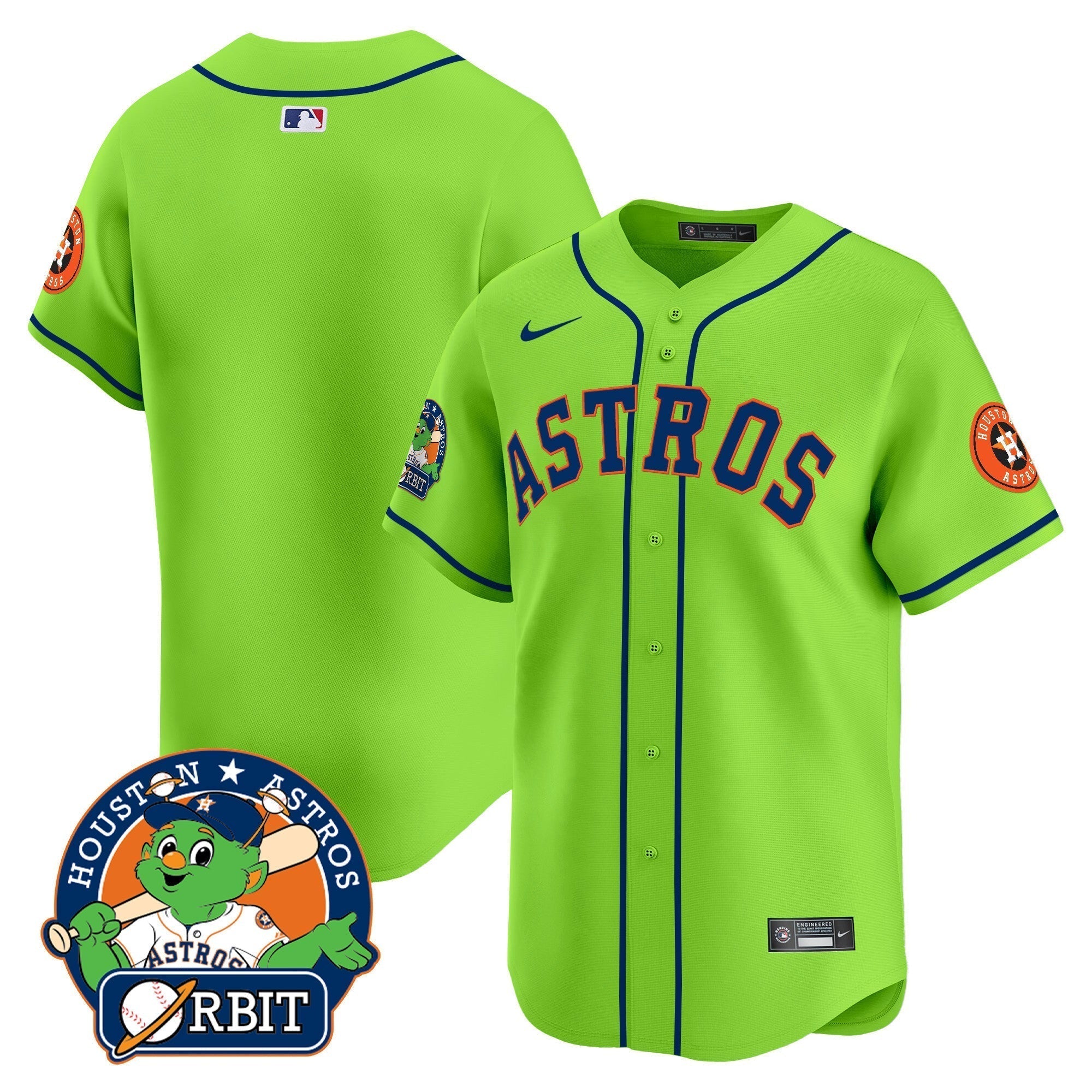 Astros Orbit Patch Vapor Premier Limited Jersey V2 - All Stitched