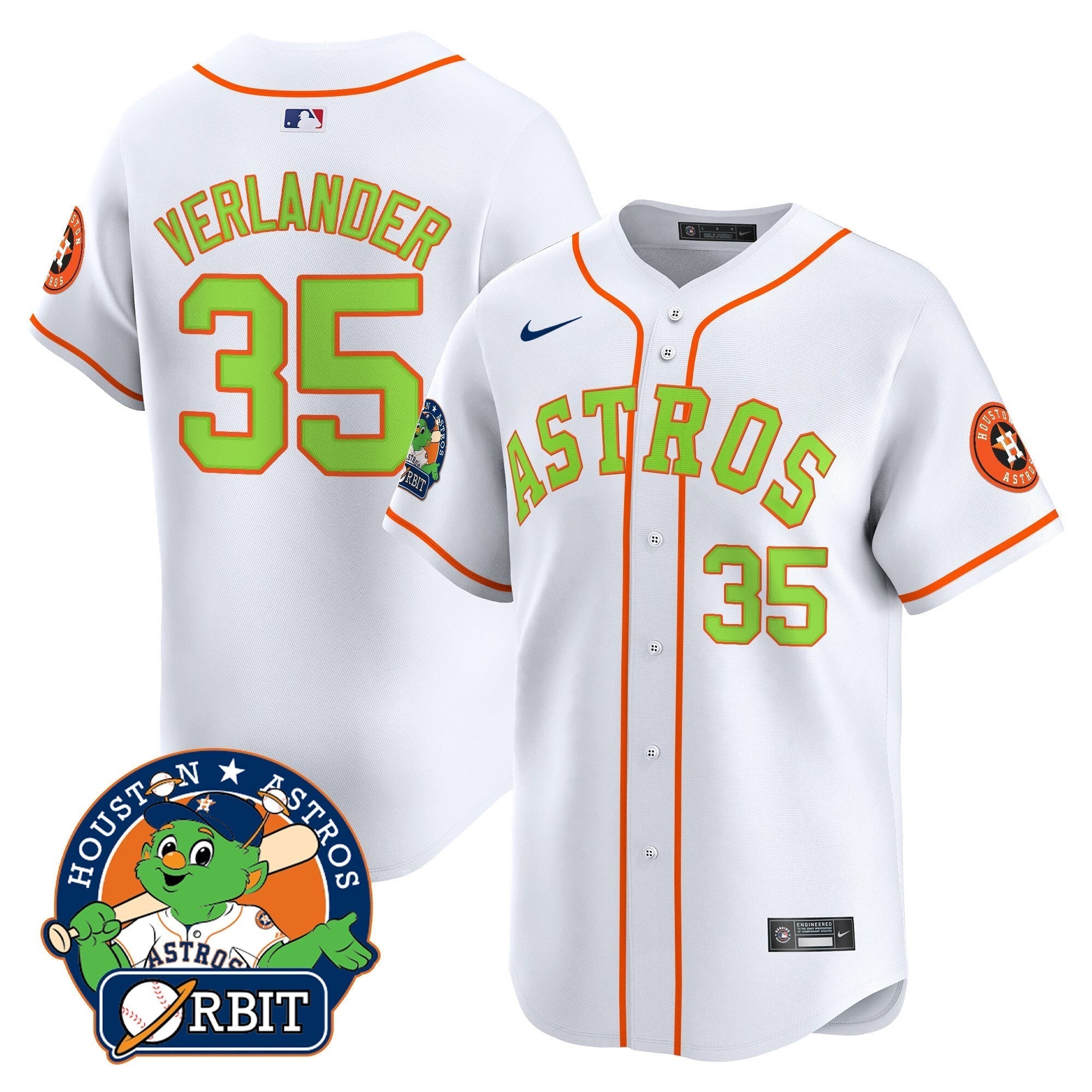 Astros Orbit Patch Vapor Premier Limited Jersey V2 - All Stitched