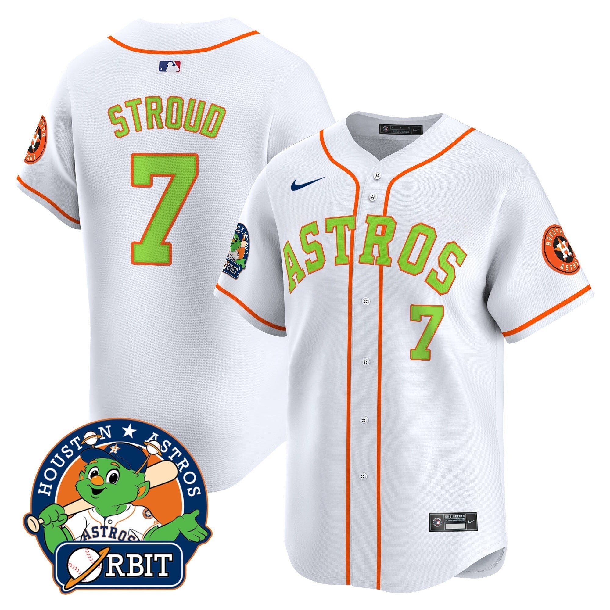 Astros Orbit Patch Vapor Premier Limited Jersey V2 - All Stitched