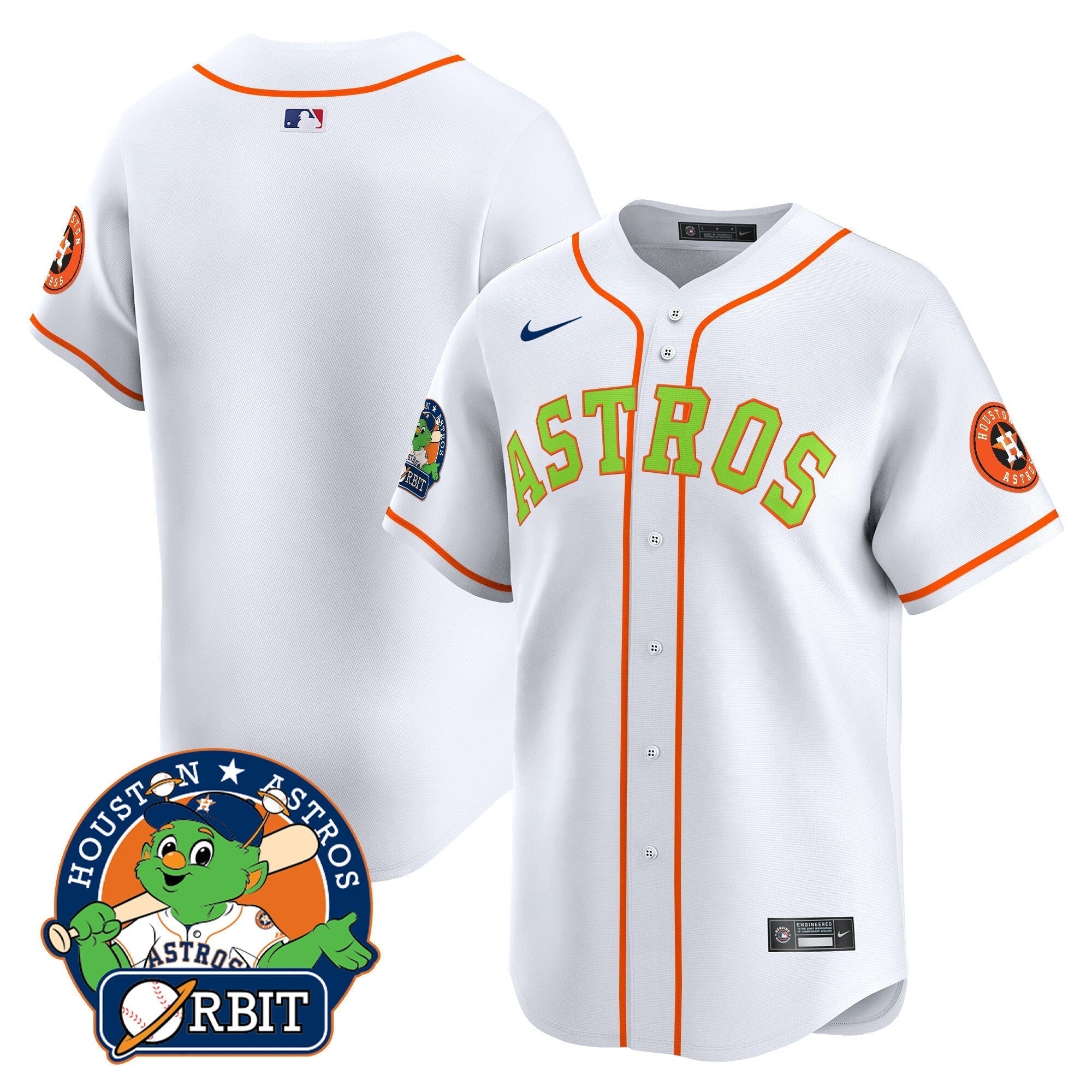 Astros Orbit Patch Vapor Premier Limited Jersey V2 - All Stitched