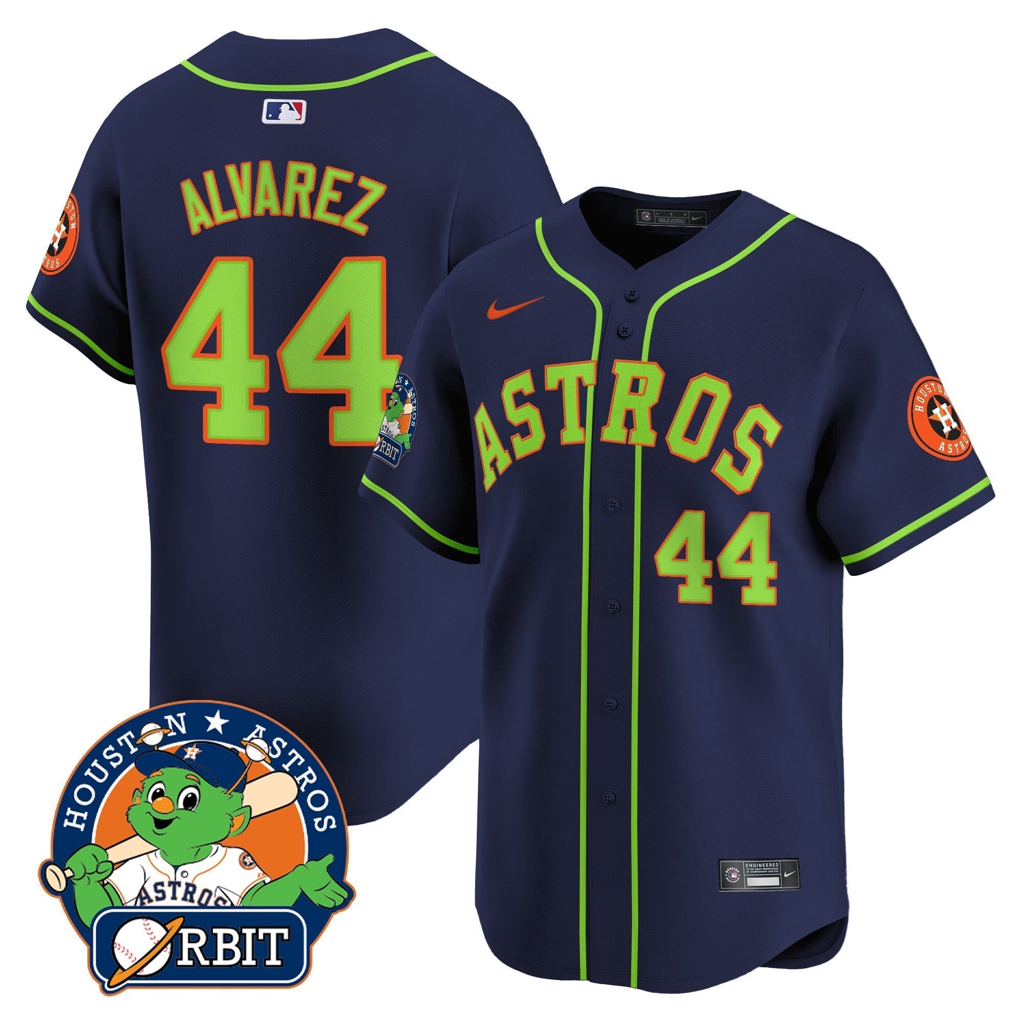 Astros Orbit Patch Vapor Premier Limited Jersey V2 - All Stitched