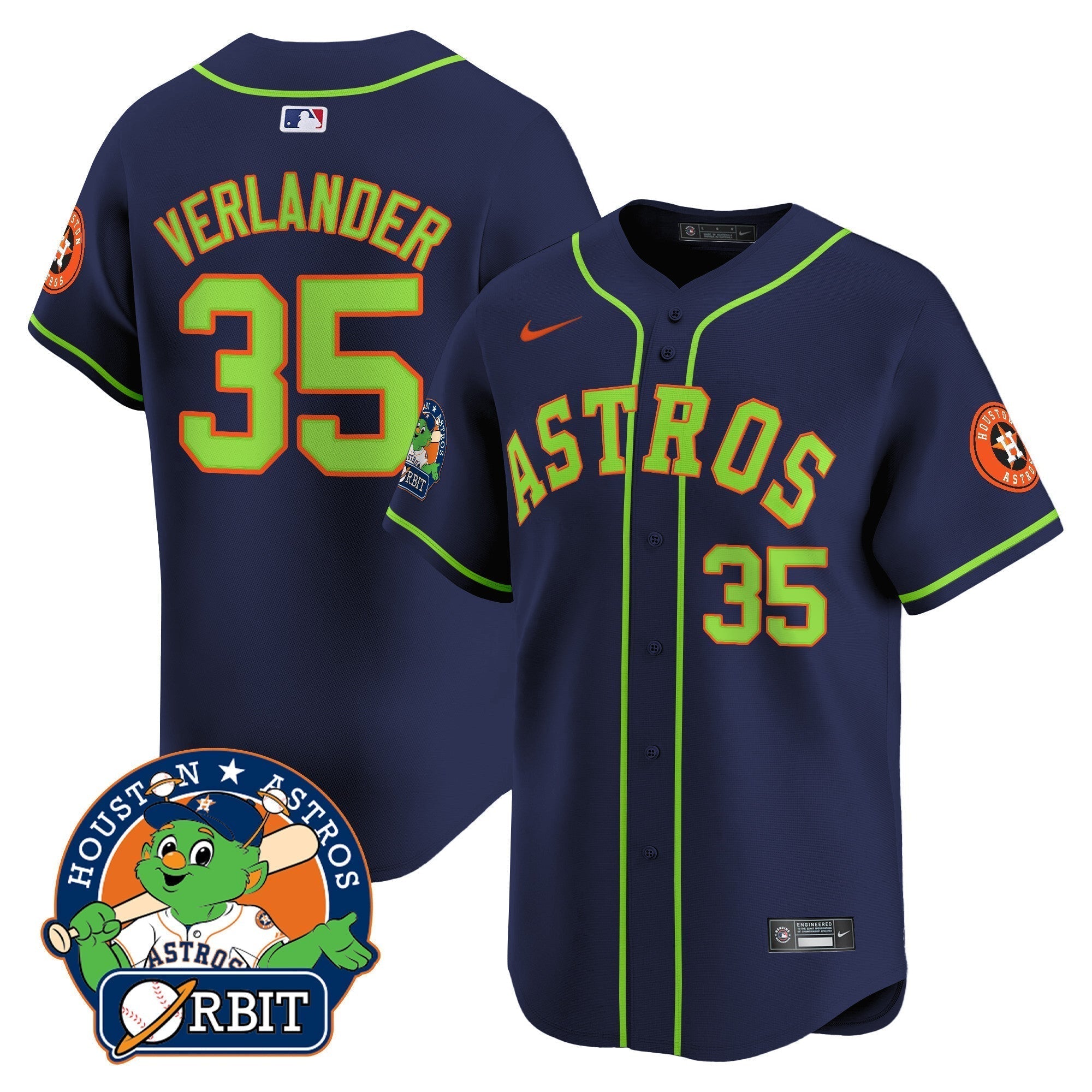 Astros Orbit Patch Vapor Premier Limited Jersey V2 - All Stitched