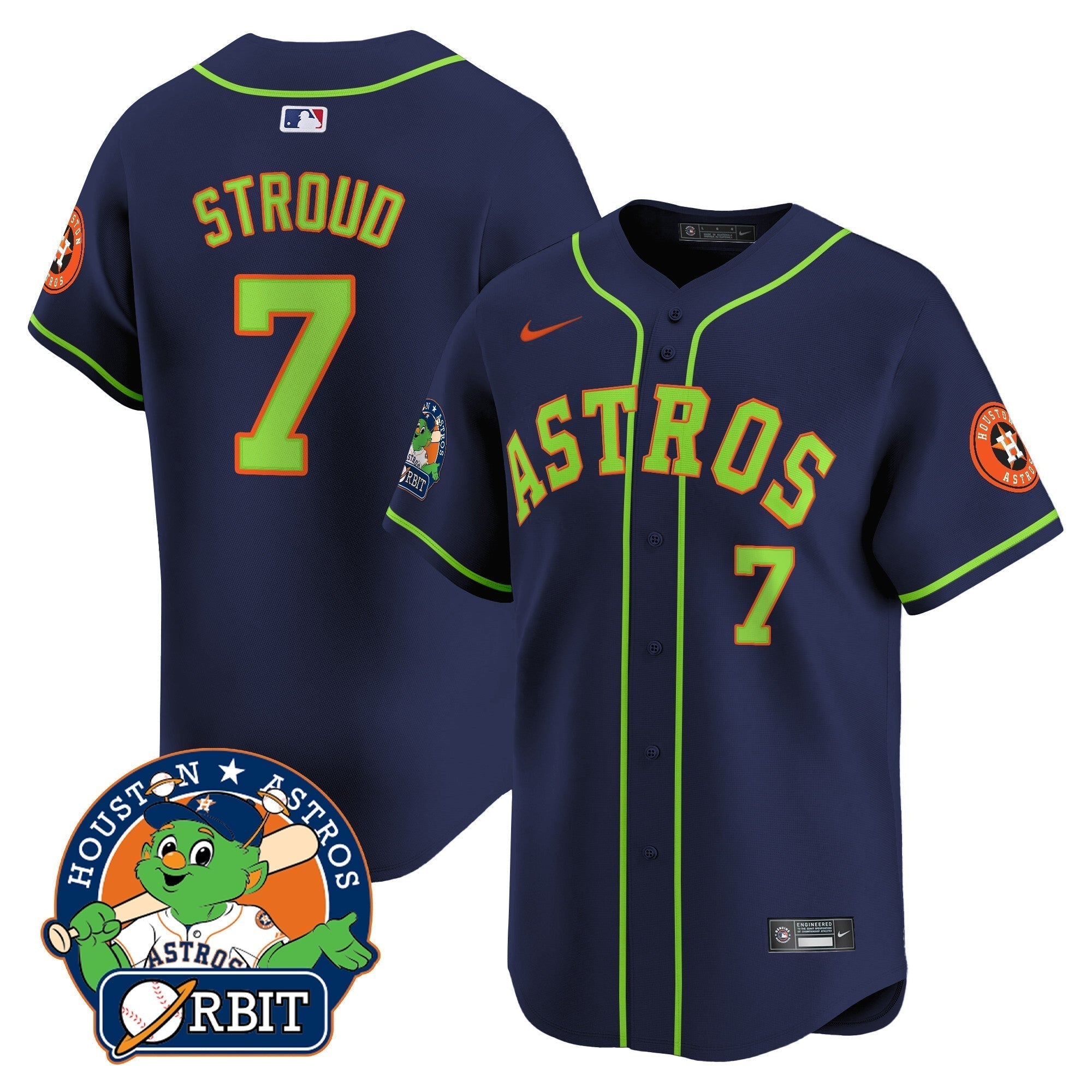 Astros Orbit Patch Vapor Premier Limited Jersey V2 - All Stitched