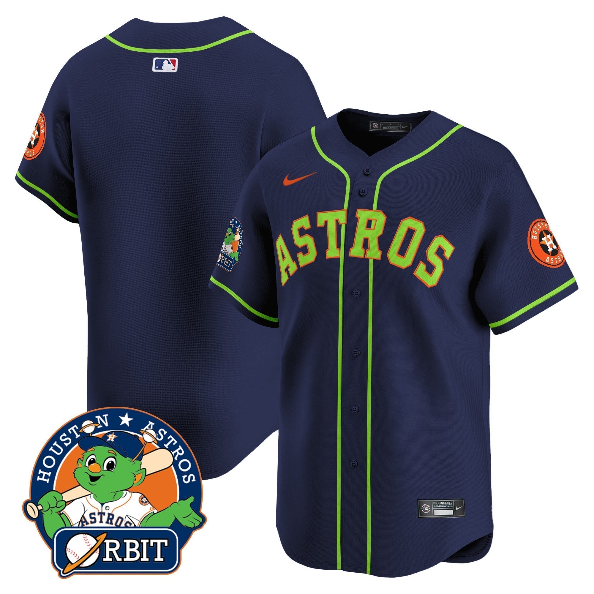 Astros Orbit Patch Vapor Premier Limited Jersey V2 - All Stitched