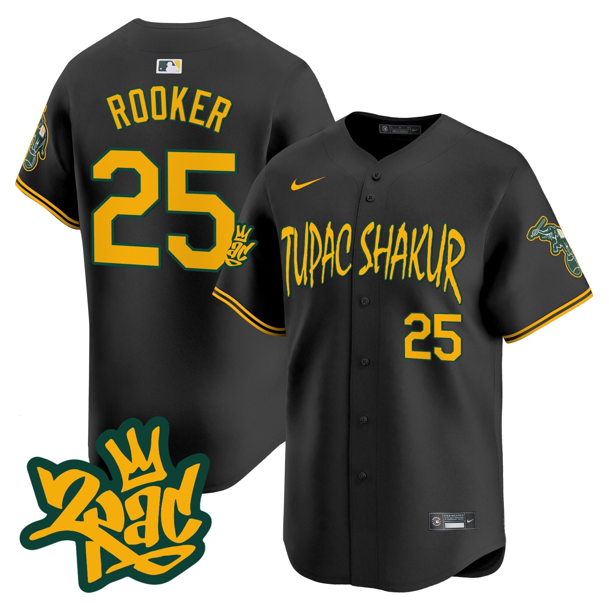 OAK Tupac Shakur Vapor Premier Limited Jersey - Stitched
