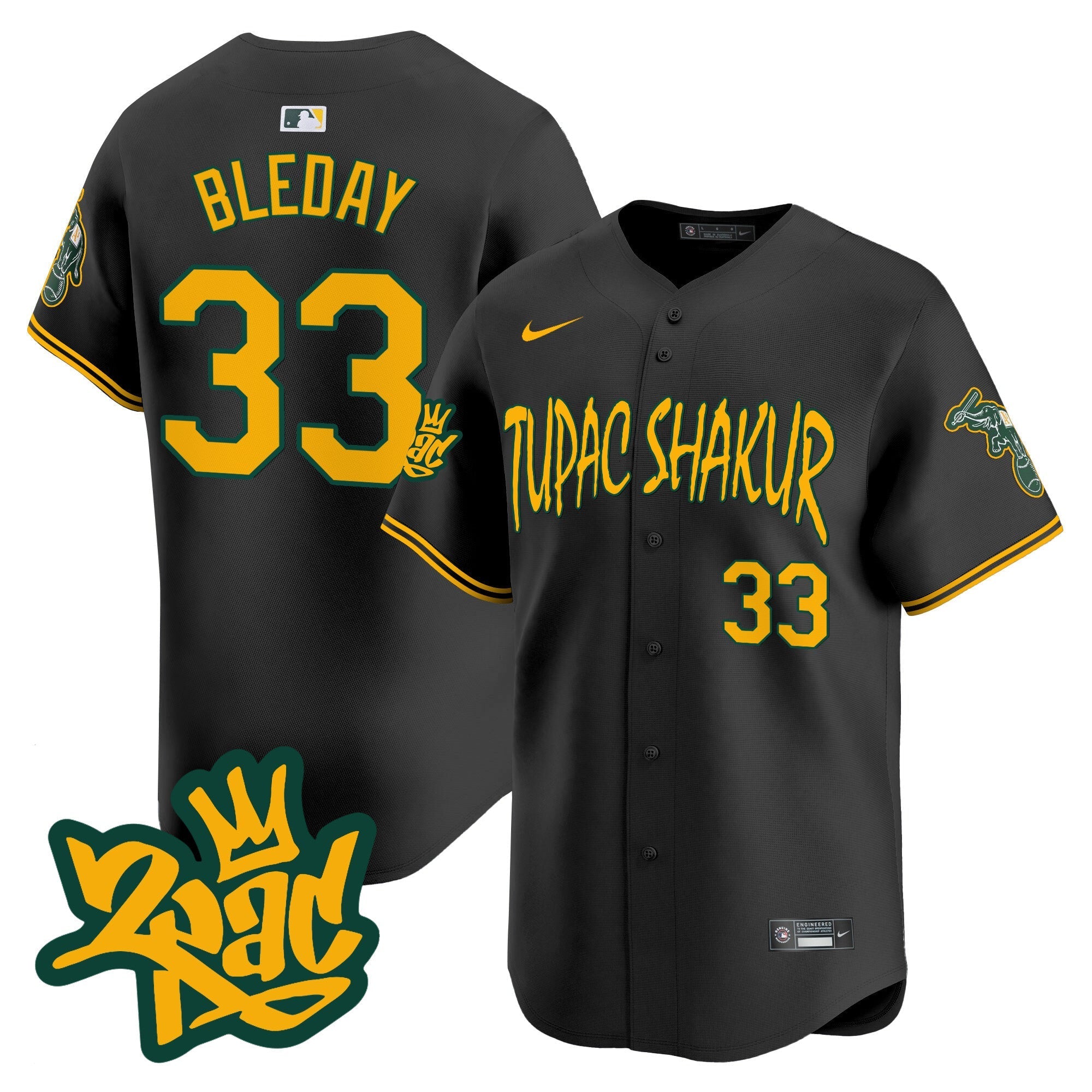 OAK Tupac Shakur Vapor Premier Limited Jersey - Stitched