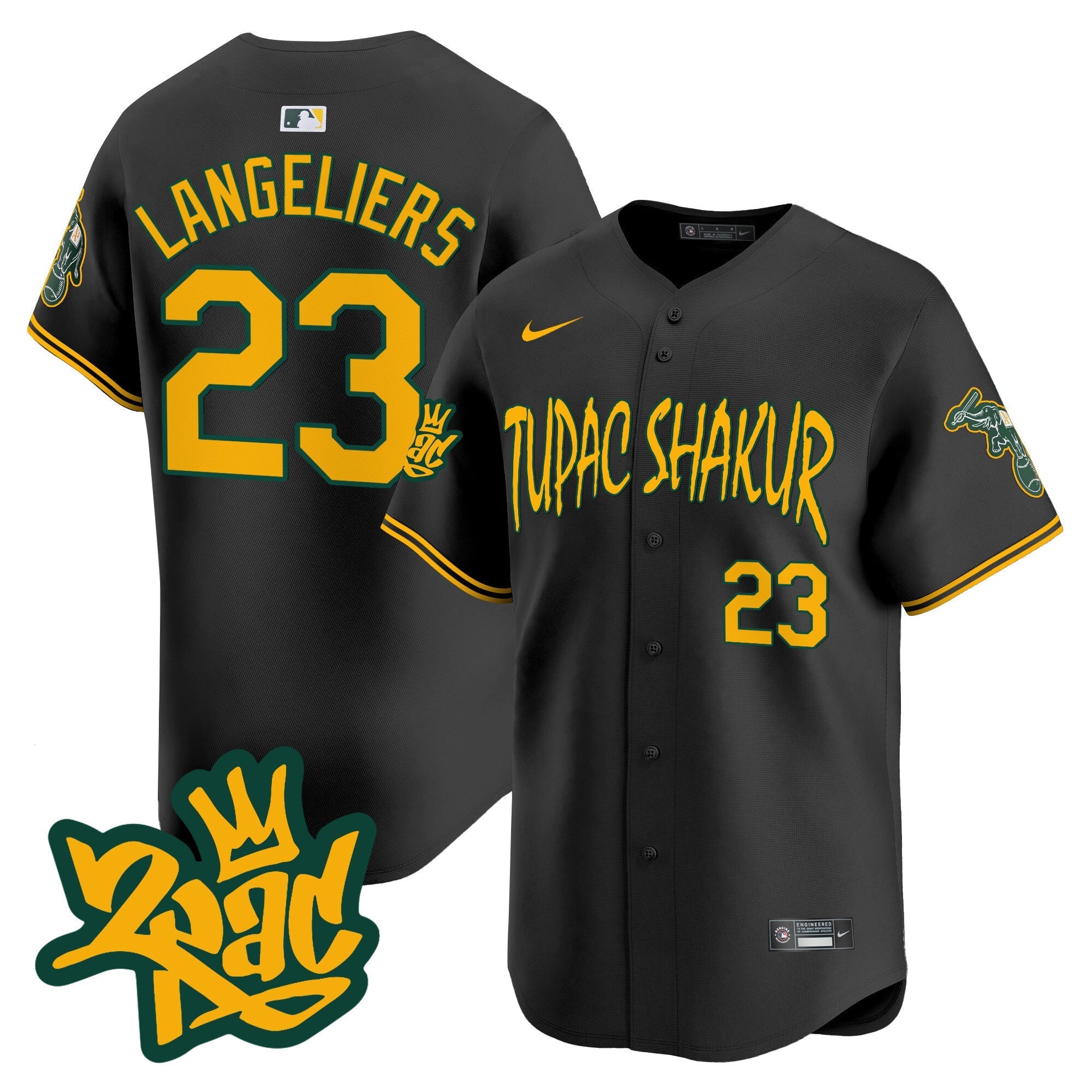 OAK Tupac Shakur Vapor Premier Limited Jersey - Stitched