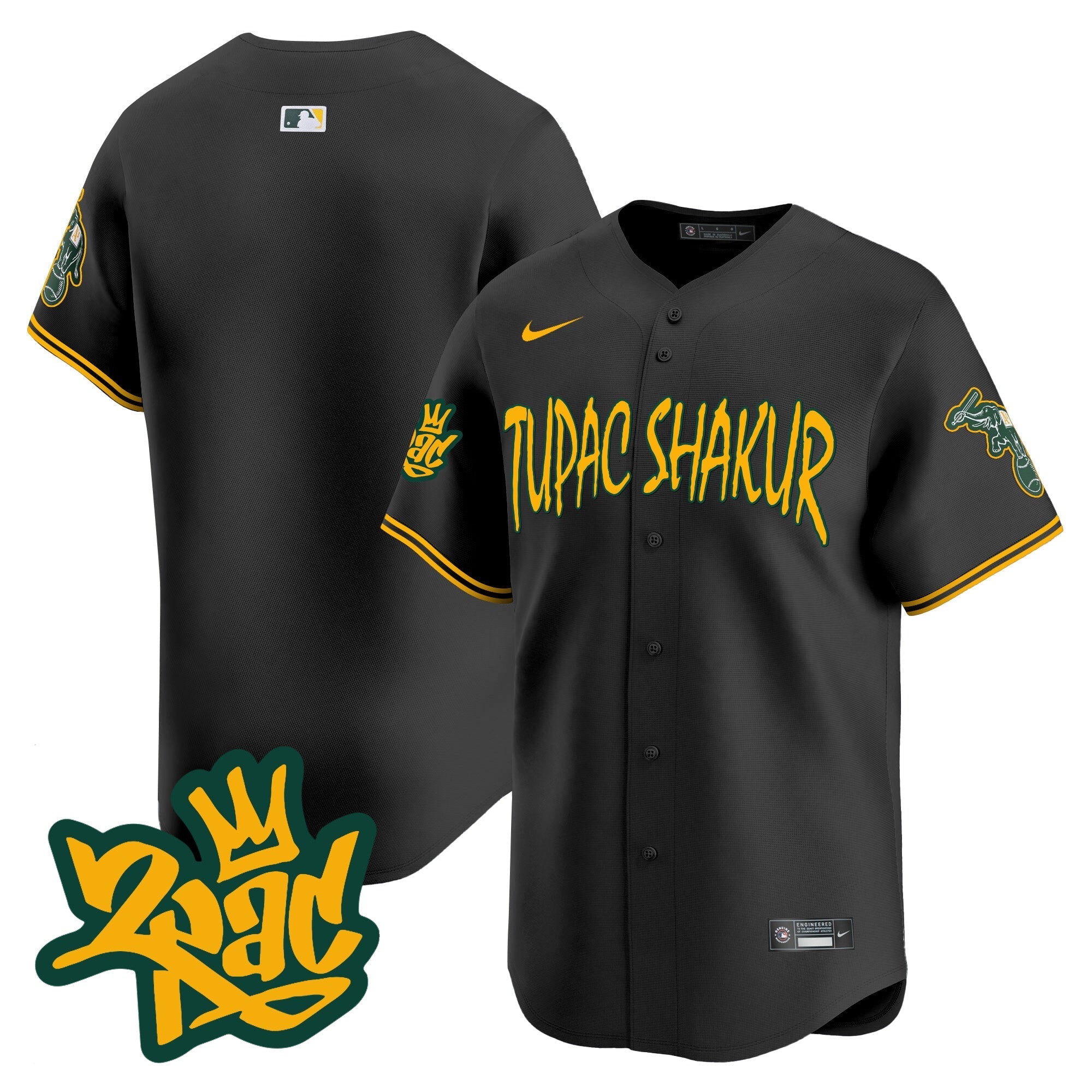 OAK Tupac Shakur Vapor Premier Limited Jersey - Stitched