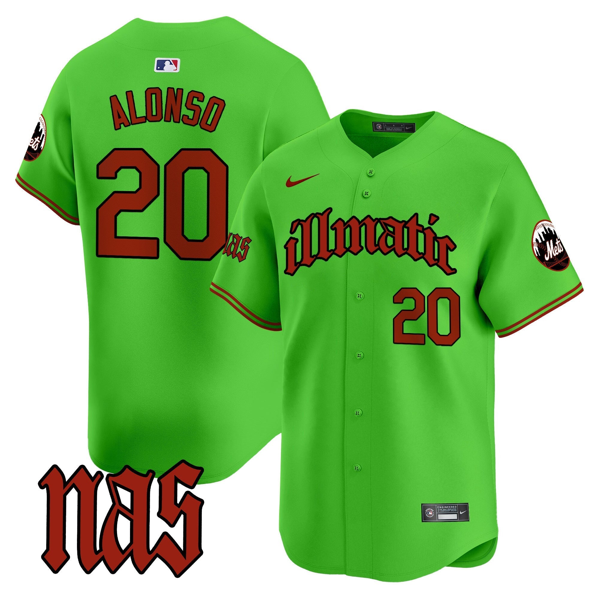 Mets Nas Illmatic Vapor Premier Limited Jersey - Stitched