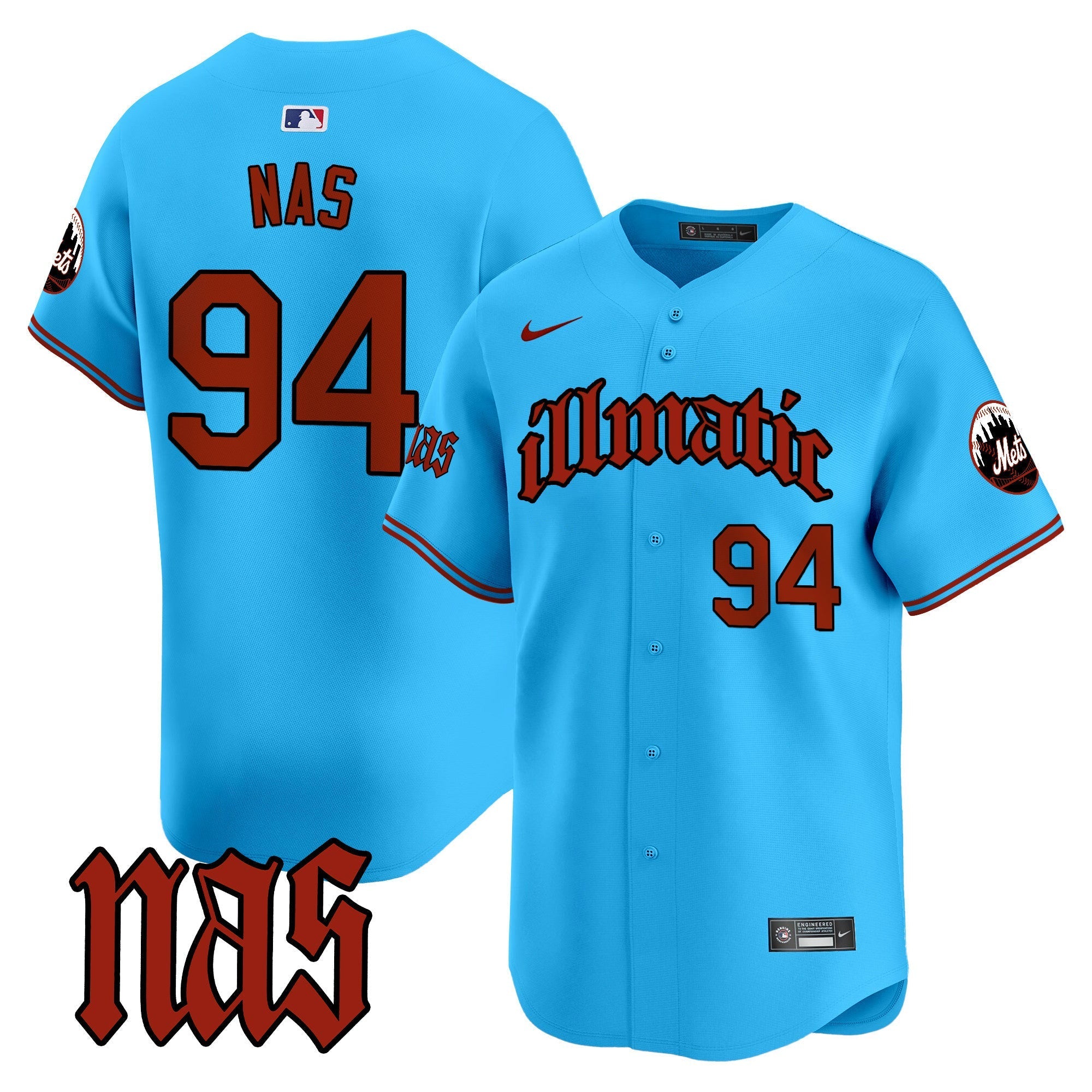 Mets Nas Illmatic Vapor Premier Limited Jersey - Stitched