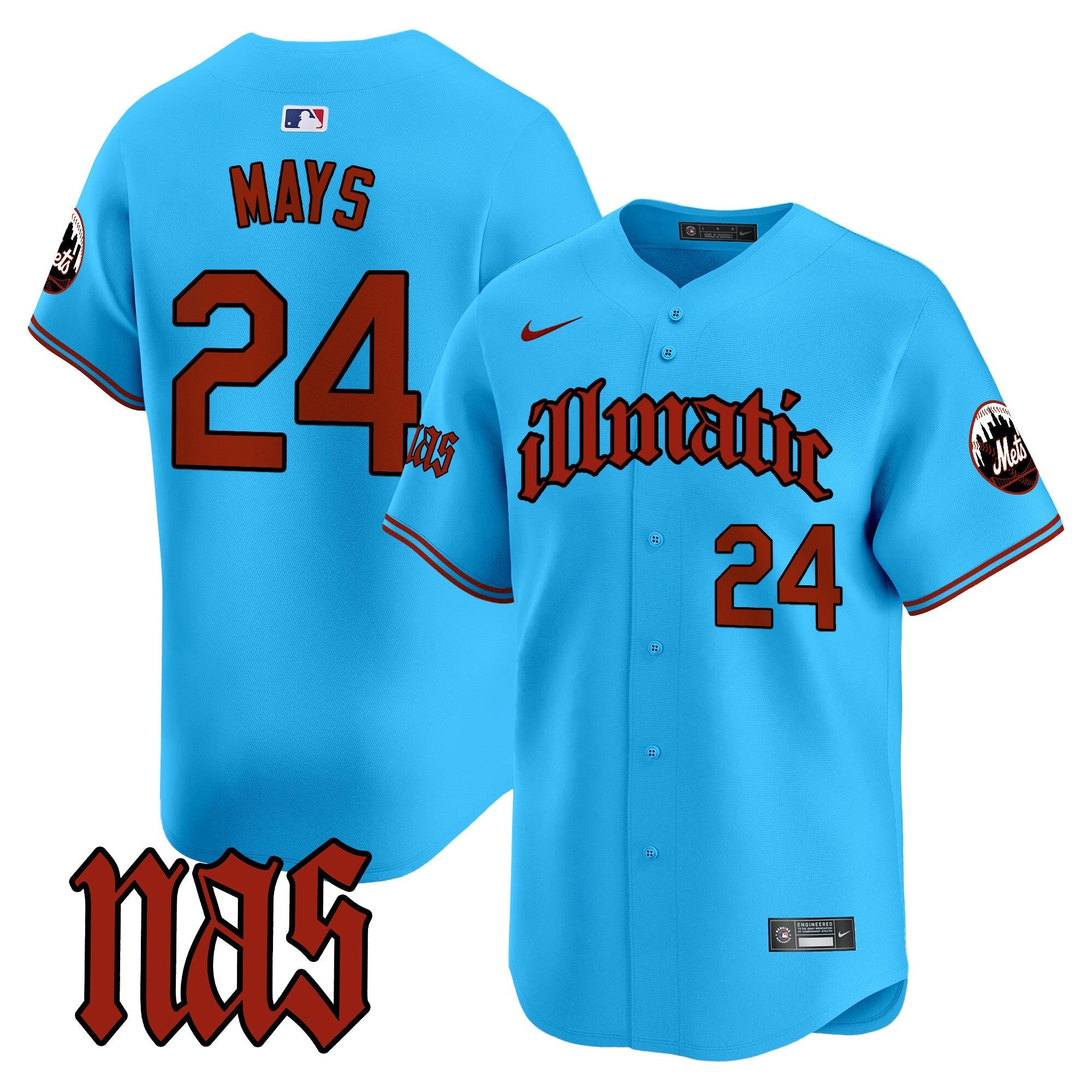 Mets Nas Illmatic Vapor Premier Limited Jersey - Stitched