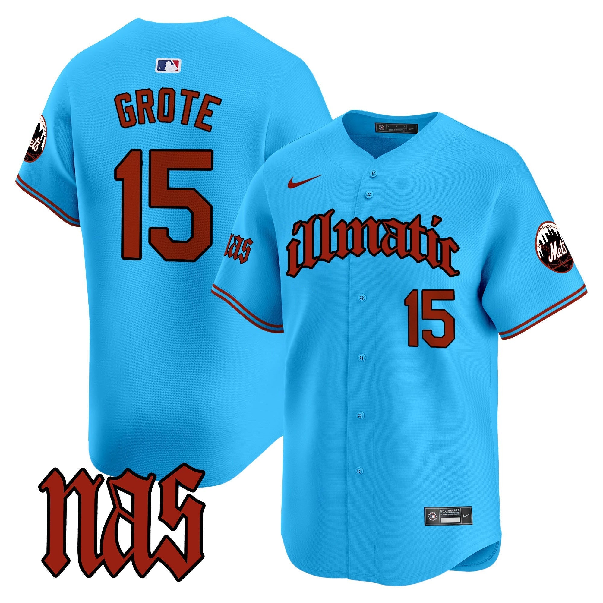 Mets Nas Illmatic Vapor Premier Limited Jersey - Stitched