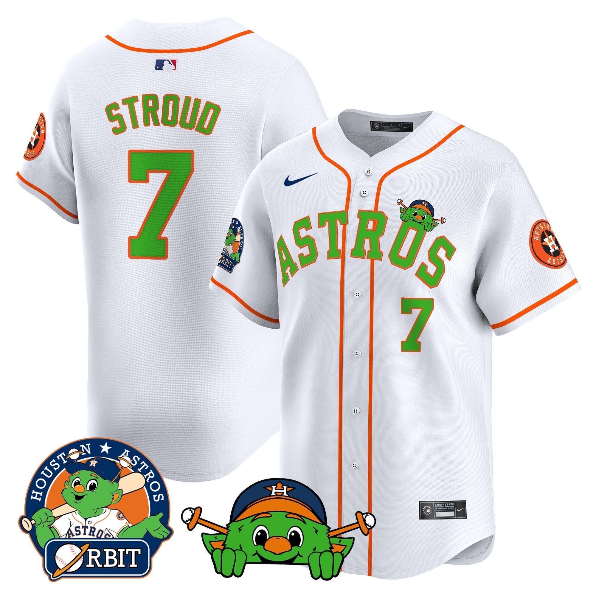 Astros Orbit Patch Vapor Premier Limited Jersey V3 - All Stitched