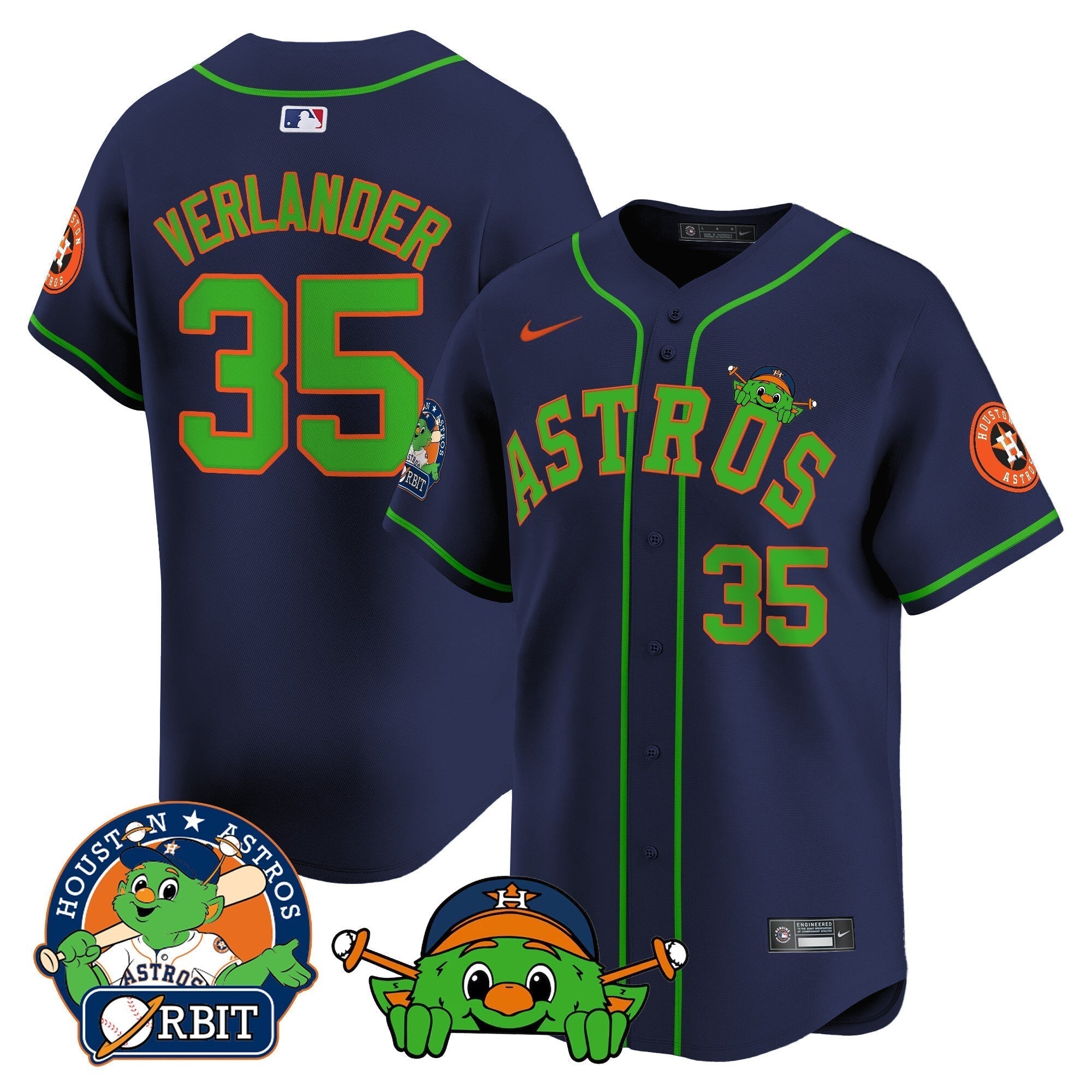 Astros Orbit Patch Vapor Premier Limited Jersey V3 - All Stitched