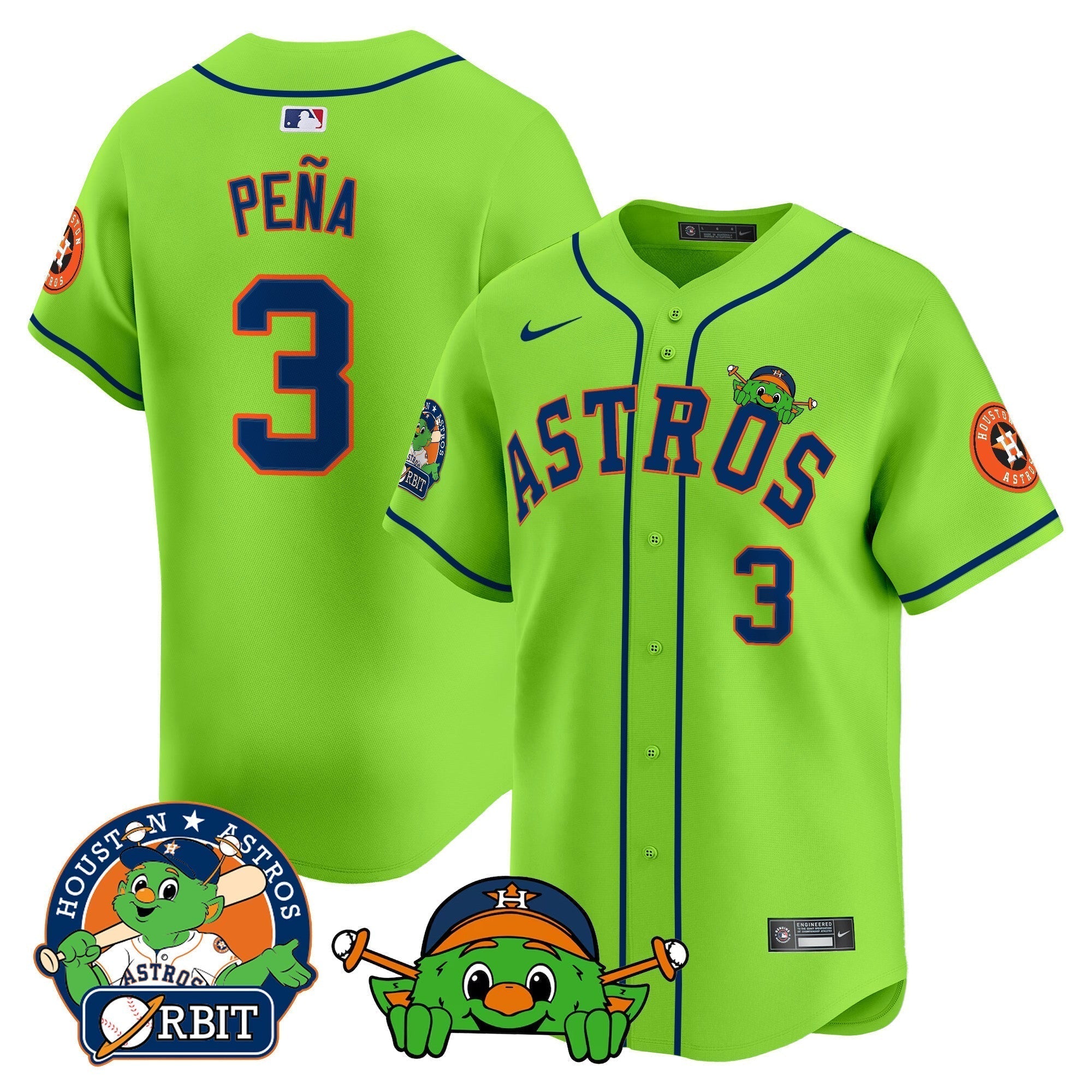 Astros Orbit Patch Vapor Premier Limited Jersey V3 - All Stitched