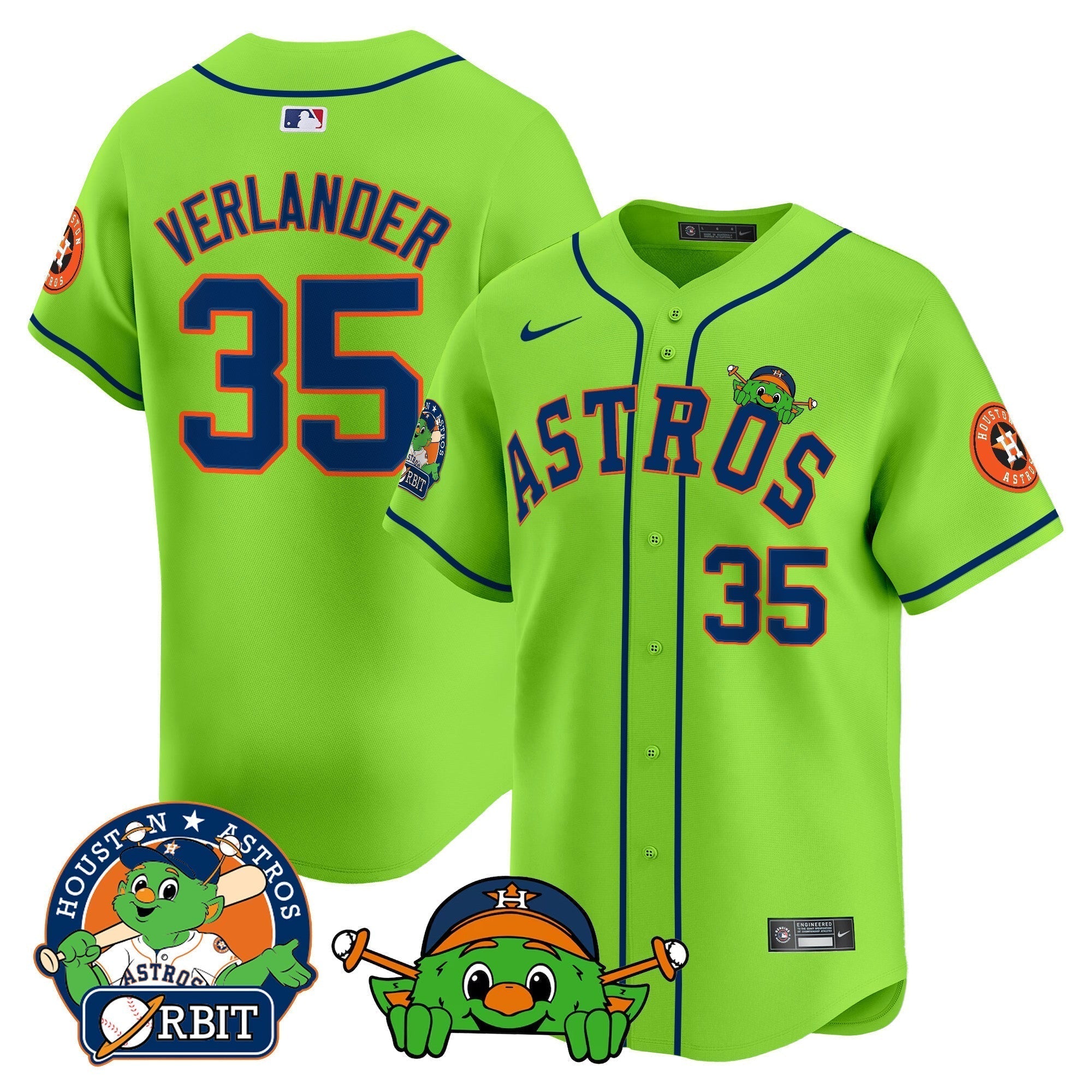 Astros Orbit Patch Vapor Premier Limited Jersey V3 - All Stitched