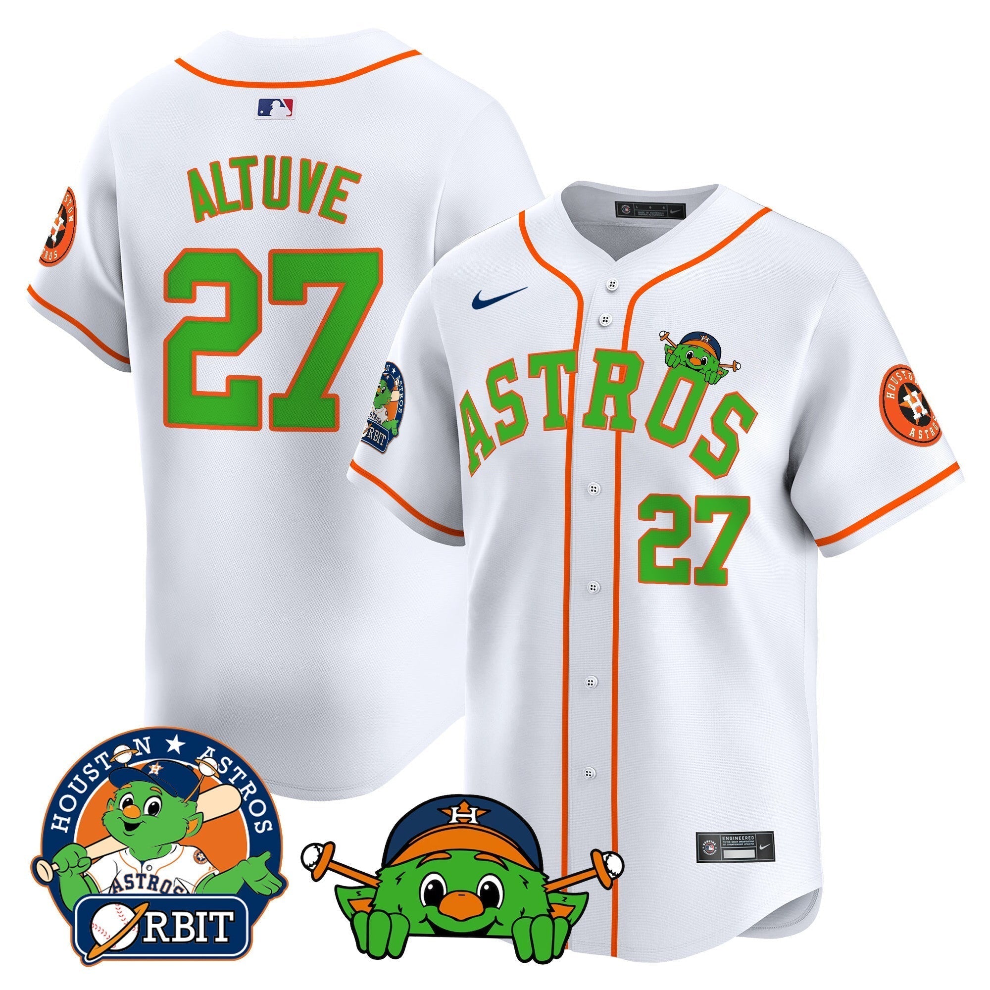 Astros Orbit Patch Vapor Premier Limited Jersey V3 - All Stitched