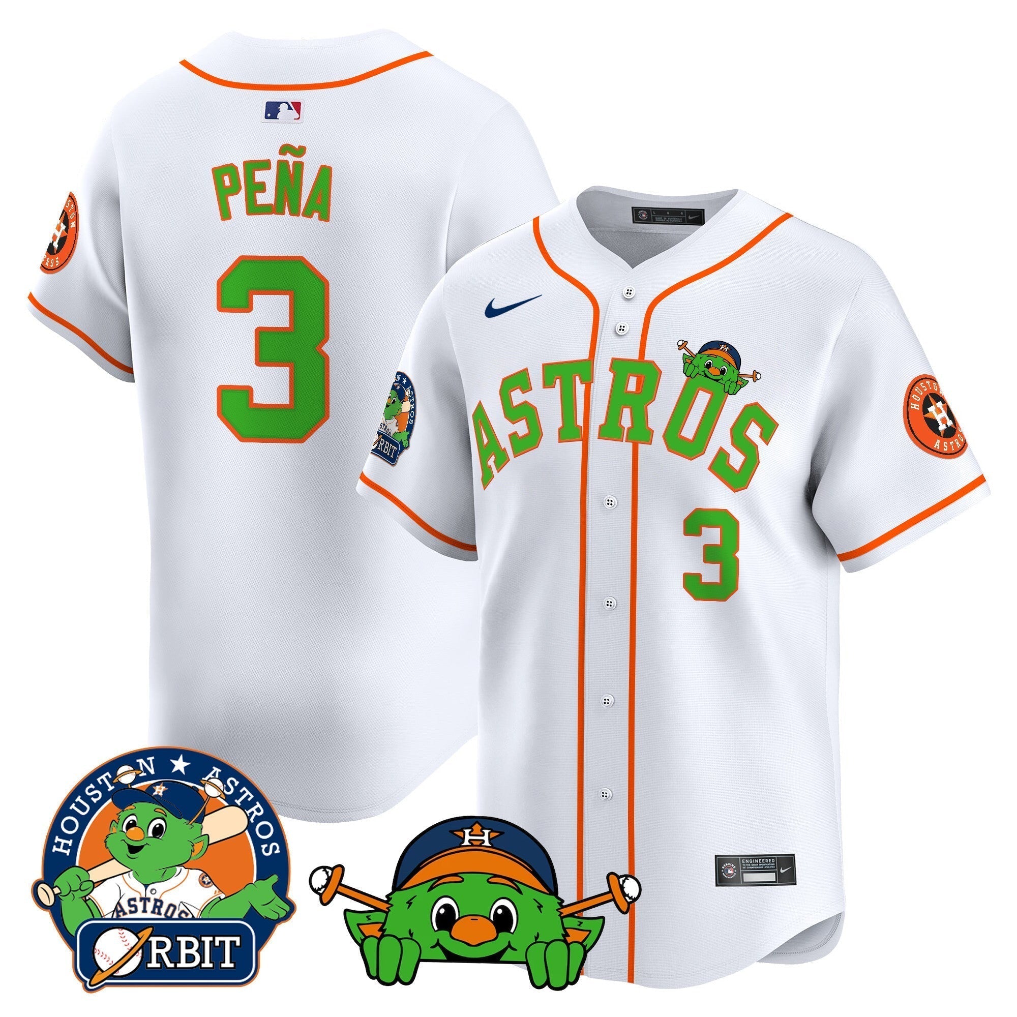 Astros Orbit Patch Vapor Premier Limited Jersey V3 - All Stitched