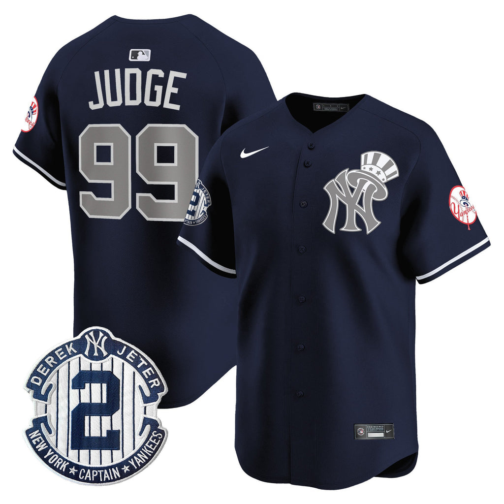 NYY Derek Jeter Patch Vapor Premier Limited Jersey V2 - Stitched