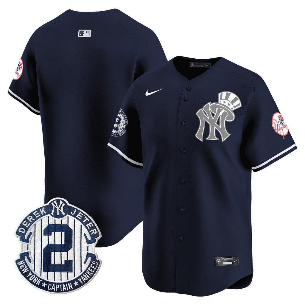 NYY Derek Jeter Patch Vapor Premier Limited Jersey V2 - Stitched