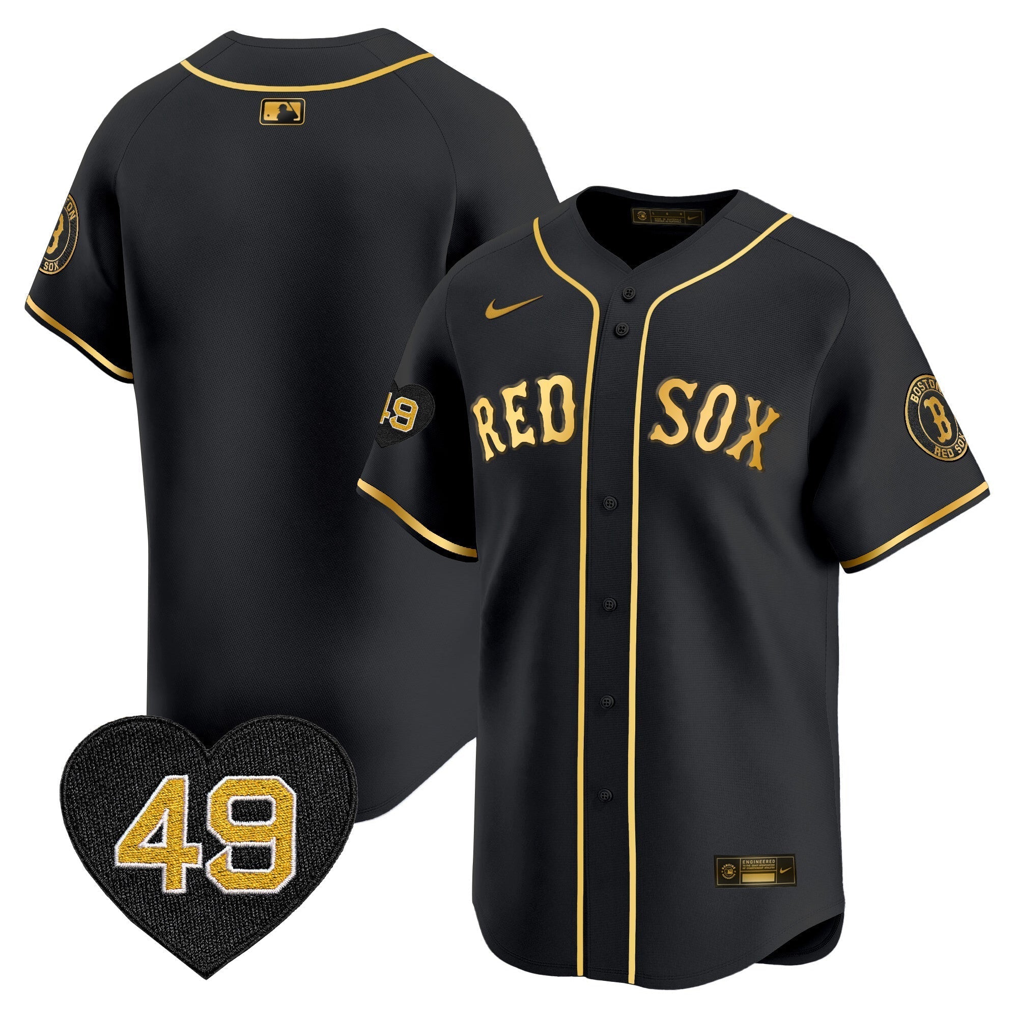 BOS Tim Wakefield Patch Vapor Premier Limited Jersey - Stitched
