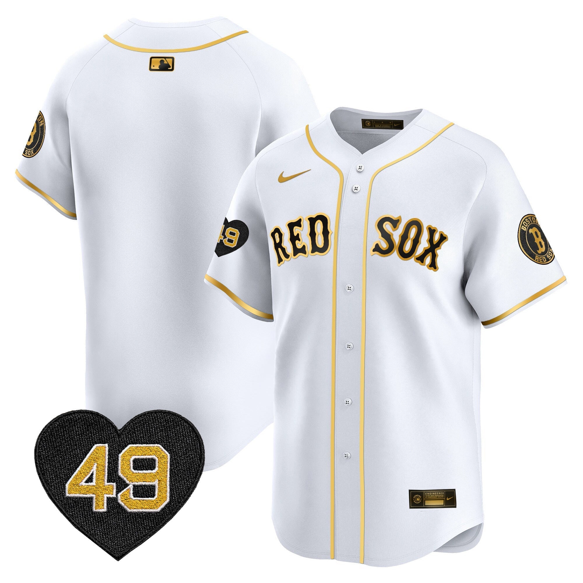BOS Tim Wakefield Patch Vapor Premier Limited Jersey - Stitched