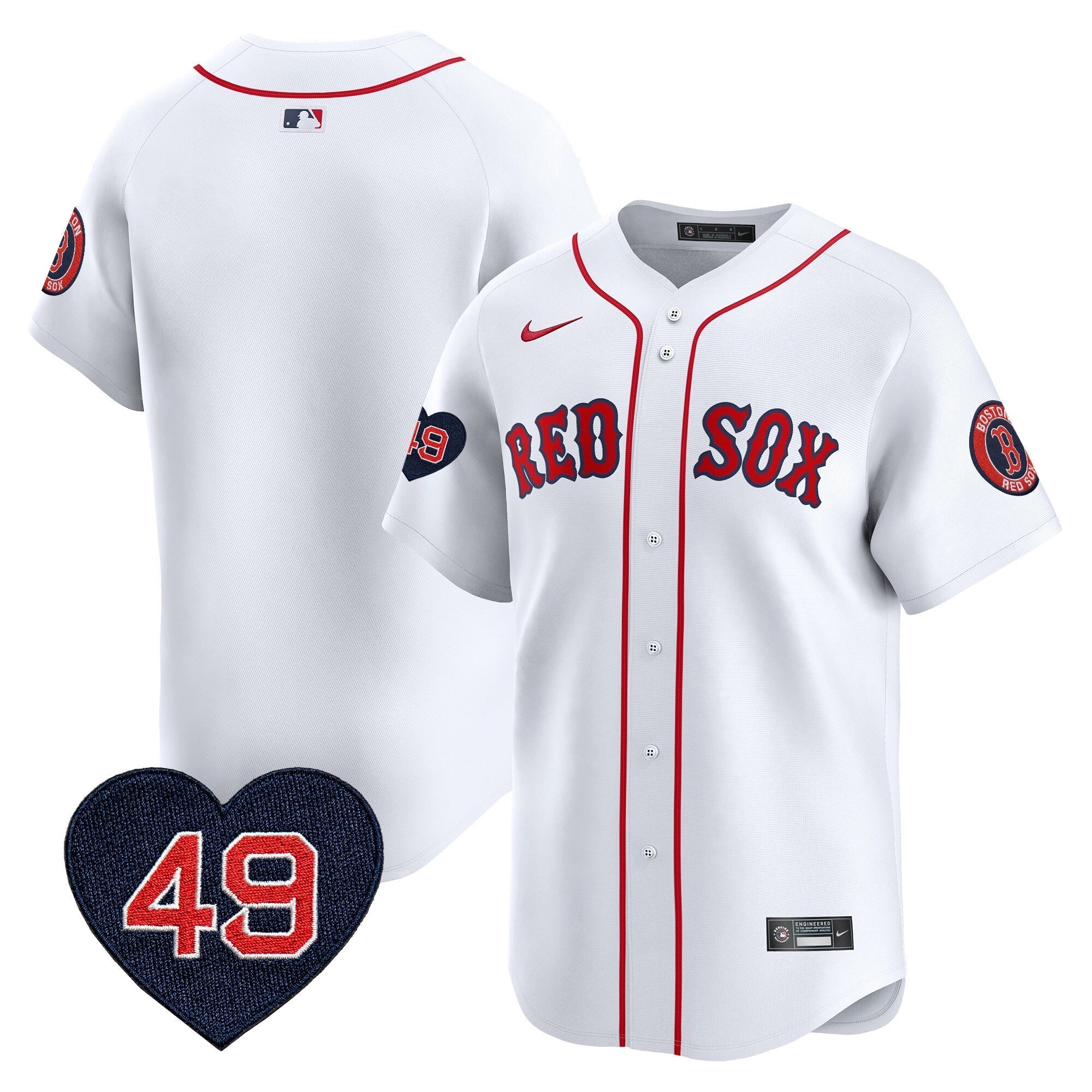 BOS Tim Wakefield Patch Vapor Premier Limited Jersey - Stitched