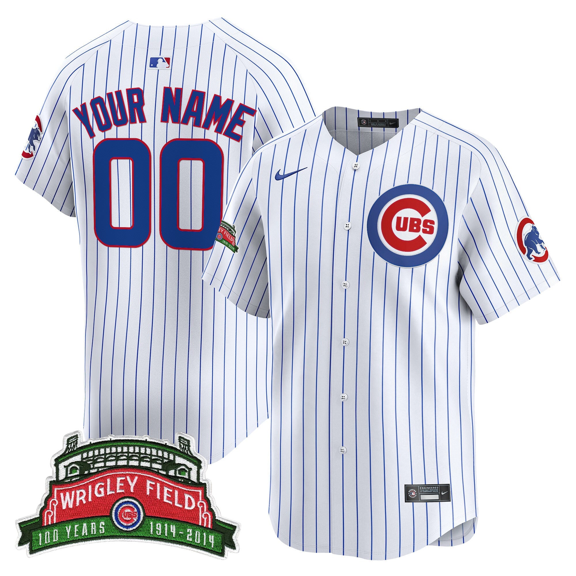 Chicago Cubs Wrigley Field Style Vapor Premier Limited Custom Jersey - All Stitched