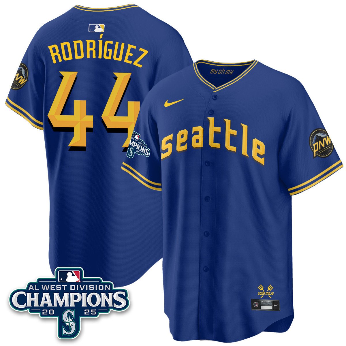 SEA 2025 AL West Division Champions Jersey - Stitched